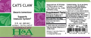 Herbalist & Alchemist H&A Cat's Claw - herbal supplement