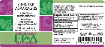Herbalist & Alchemist H&A Chinese Asparagus - herbal supplement