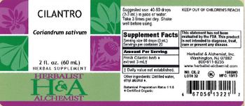 Herbalist & Alchemist H&A Cilantro - herbal supplement