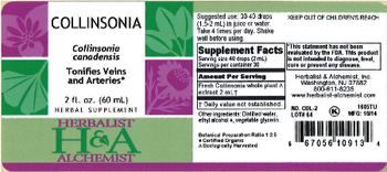 Herbalist & Alchemist H&A Collinsonia - herbal supplement