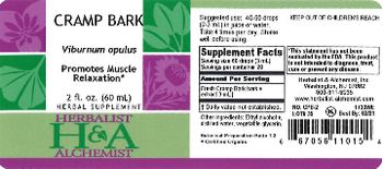 Herbalist & Alchemist H&A Cramp Bark - herbal supplement