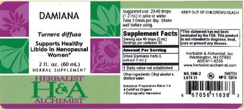 Herbalist & Alchemist H&A Damiana - herbal supplement