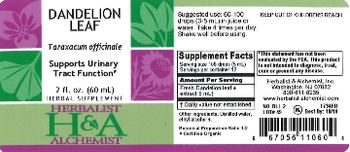 Herbalist & Alchemist H&A Dandelion Leaf - herbal supplement