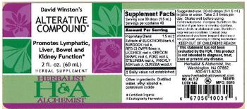 Herbalist Alchemist H&A David Winston's Alternative Compound - herbal supplement