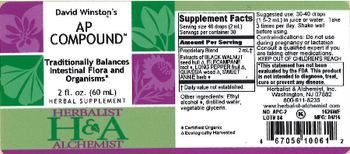 Herbalist & Alchemist H&A David Winston's AP Compound - herbal supplement