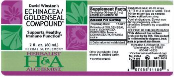 Herbalist & Alchemist H&A David Winston's Echinacea/Goldenseal Compound - herbal supplement