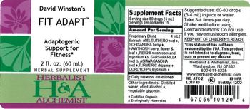 Herbalist & Alchemist H&A David Winston's Fit Adapt - herbal supplement