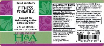Herbalist & Alchemist H&A David Winston's Fitness Formula - herbal supplement