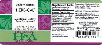 Herbalist & Alchemist H&A David Winston's Herb-Cal - herbal supplement