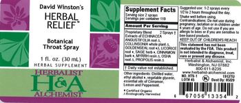 Herbalist & Alchemist H&A David Winston's Herbal Relief - herbal supplement