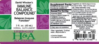 Herbalist & Alchemist H&A David Winston's Immune Balance Compound - herbal supplement