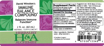 Herbalist & Alchemist H&A David Winston's Immune Balance Compound - herbal supplement