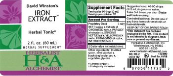 Herbalist & Alchemist H&A David Winston's Iron Extract - herbal supplement
