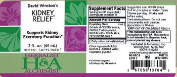 Herbalist & Alchemist H&A David Winston's Kidney Relief - herbal supplement