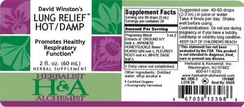 Herbalist & Alchemist H&A David Winston's Lung Relief Hot/Damp - herbal supplement