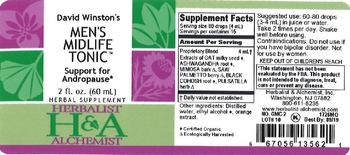 Herbalist & Alchemist H&A David Winston's Men's Midlife Tonic - herbal supplement
