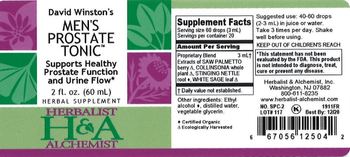 Herbalist & Alchemist H&A David Winston's Men's Prostate Tonic - herbal supplement