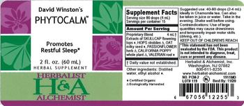 Herbalist & Alchemist H&A David Winston's Phytocalm - herbal supplement