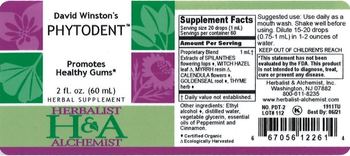 Herbalist & Alchemist H&A David Winston's Phytodent - herbal supplement