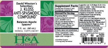Herbalist & Alchemist H&A David Winston's Selection: J. Koss Anti-Spasmodic Compound - herbal supplement