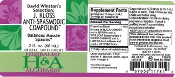Herbalist & Alchemist H&A David Winston's Selection: J. Koss Anti-Spasmodic Compound - herbal supplement