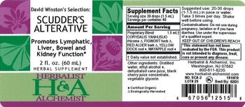 Herbalist & Alchemist H&A David Winston's Selection Scudder's Alternative - herbal supplement