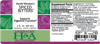 Herbalist & Alchemist H&A David Winston's Spiced Bitters - herbal supplement