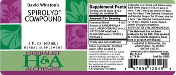 Herbalist & Alchemist H&A David Winston's Spirolyd Compound - herbal supplement