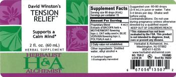 Herbalist & Alchemist H&A David Winston's Tension Relief - herbal supplement
