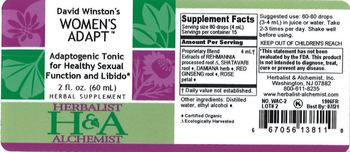 Herbalist & Alchemist H&A David Winston's Women's Adapt - herbal supplement