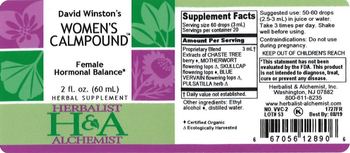 Herbalist & Alchemist H&A David Winston's Women's Calmpound - herbal supplement
