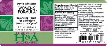 Herbalist & Alchemist H&A David Winston's Women's Formula - herbal supplement