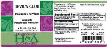 Herbalist & Alchemist H&A Devil's Club - herbal supplement