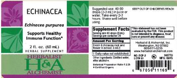 Herbalist & Alchemist H&A Echinacea - herbal supplement