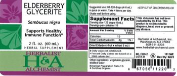Herbalist & Alchemist H&A Elderberry Glycerite - herbal supplement