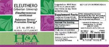 Herbalist & Alchemist H&A Eleuthero (Siberian Ginseng) - herbal supplement