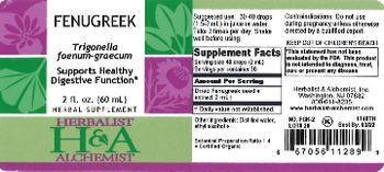 Herbalist & Alchemist H&A Fenugreek - herbal supplement