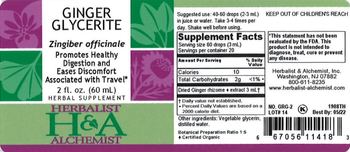 Herbalist & Alchemist H&A Ginger Glycerite - herbal supplement