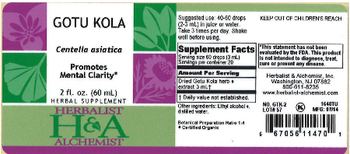 Herbalist & Alchemist H&A Gotu Kola - herbal supplement