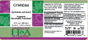Herbalist & Alchemist H&A Gymnema - herbal supplement