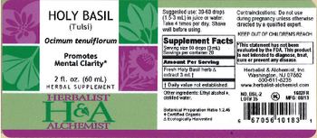 Herbalist & Alchemist H&A Holy Basil - herbal supplement