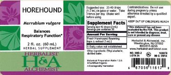 Herbalist & Alchemist H&A Horehound - herbal supplement