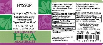 Herbalist & Alchemist H&A Hyssop - herbal supplement