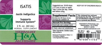 Herbalist & Alchemist H&A Isatis - herbal supplement