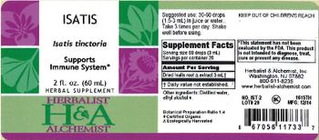 Herbalist & Alchemist H&A Isatis - herbal supplement