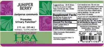 Herbalist & Alchemist H&A Juniper Berry - herbal supplement