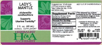 Herbalist & Alchemist H&A Lady's Mantle - herbal supplement