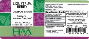 Herbalist & Alchemist H&A Ligustrum Berry - herbal supplement