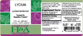 Herbalist & Alchemist H&A Lycium - herbal supplement