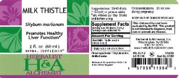 Herbalist & Alchemist H&A Milk Thistle - herbal supplement